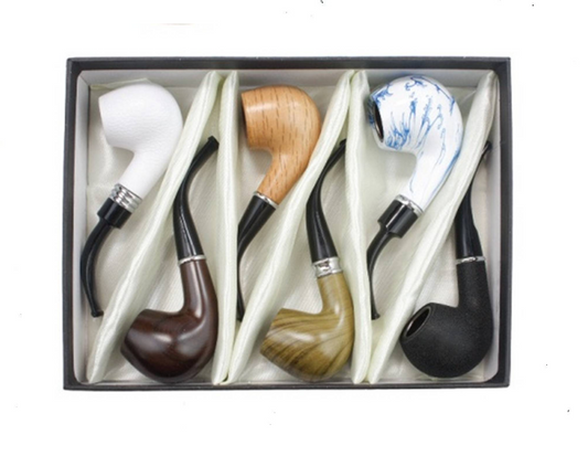 Nirvana Wood Look Pipe Set - Assorted (6pcs)