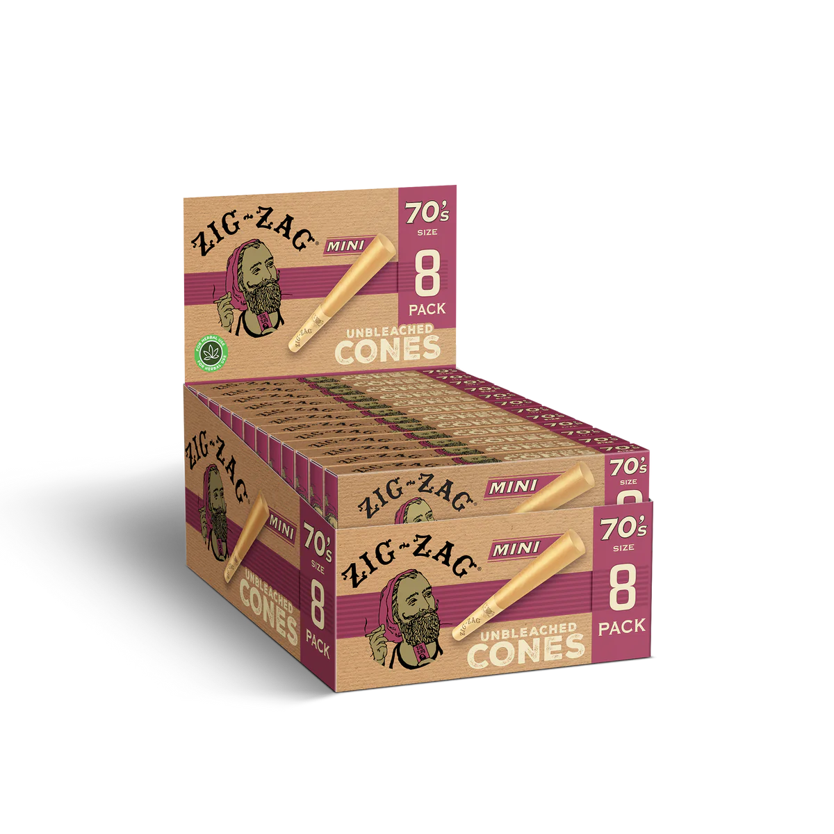 Zig Zag - 70's Unbleached Mini Cones (8 Pack)