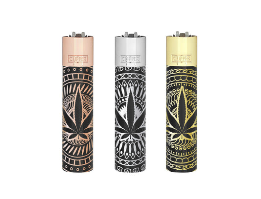 Clipper Premium Metal Lighters - Leaves (12pcs)