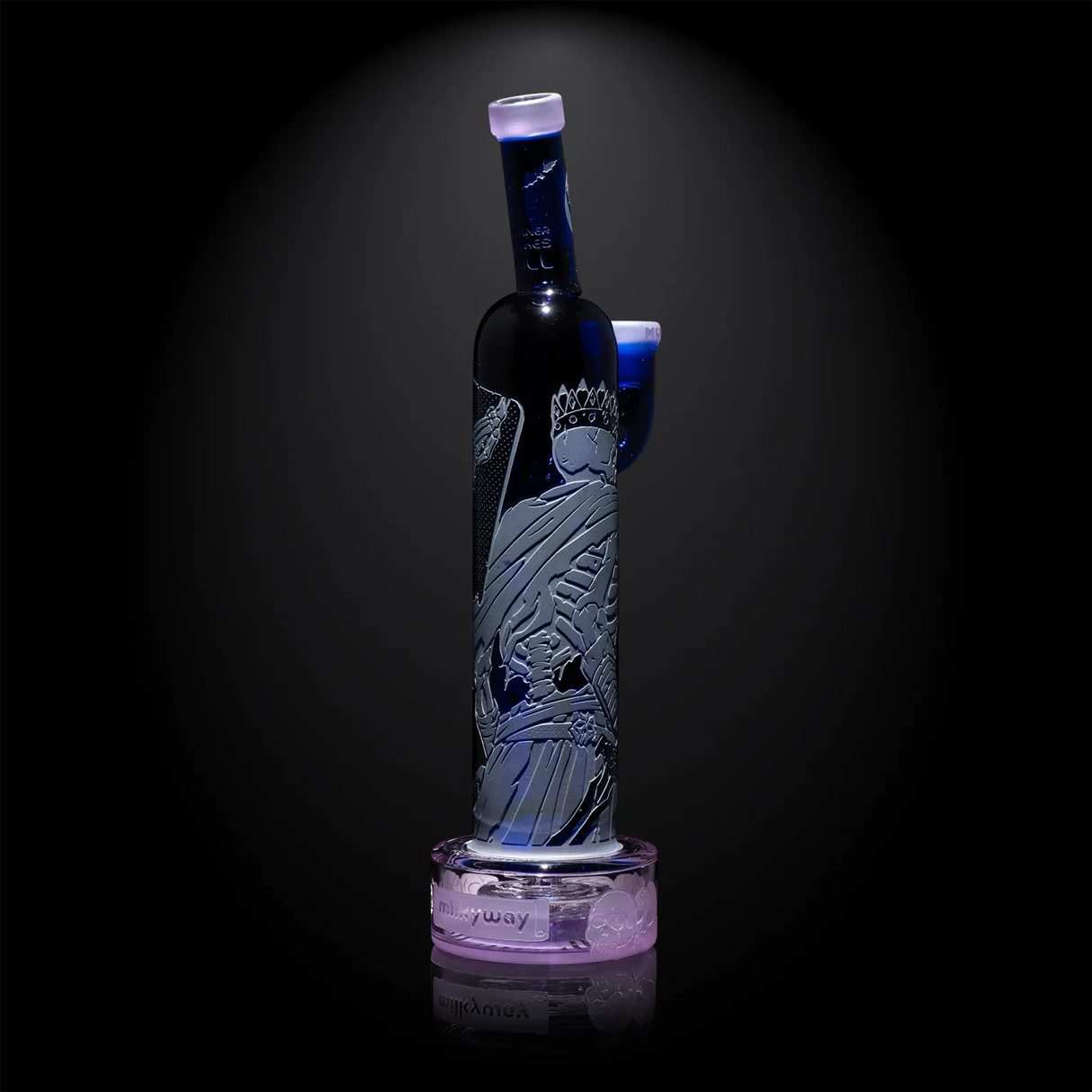 Milky Way Glass - Retribution Dab Rig - Dark Blue (11")