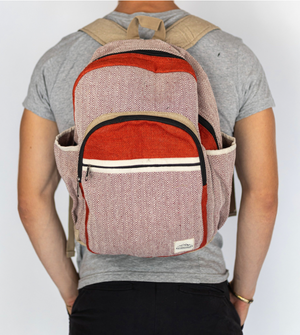 Nature Sacks - Handcrafted Hemp Backpack - Red 2