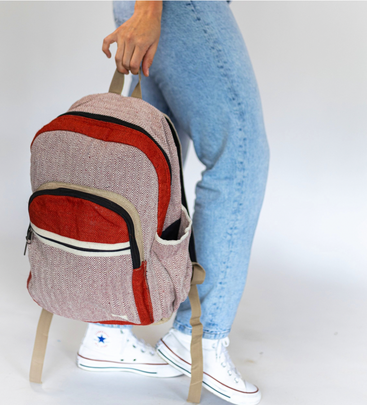 Nature Sacks - Handcrafted Hemp Backpack - Red 2