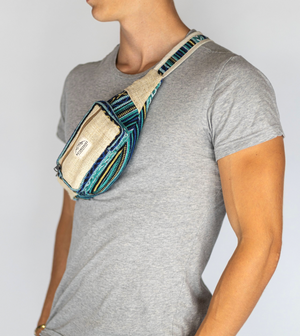 Nature Sacks - Handcrafted Hemp Fanny Packs - Blue