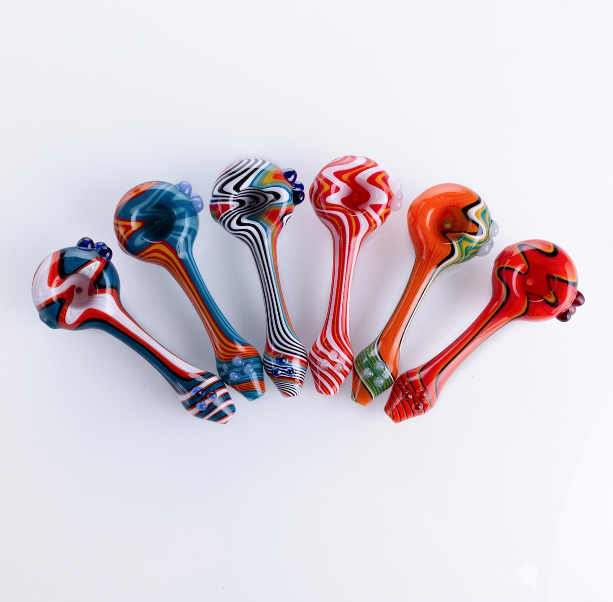 HyBird Premium Glass Hand Pipes - Wig Wag (5")