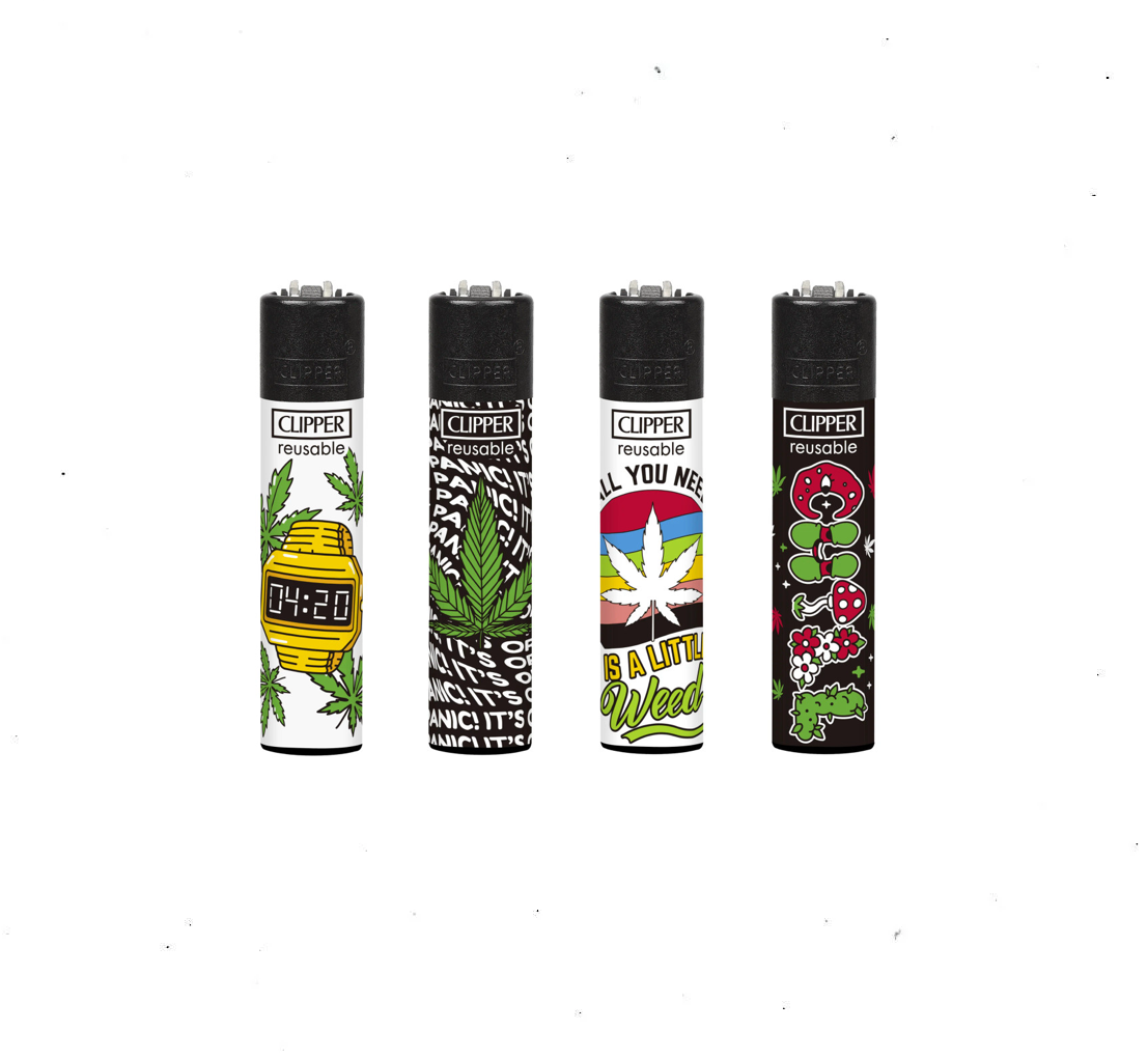 Clipper Lighters - Weed Time (48pcs + 5 Free Lighters)