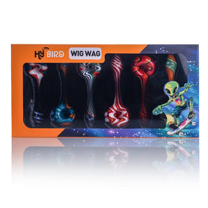 HyBird Premium Glass Hand Pipes - Wig Wag (5")