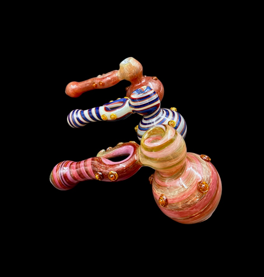 Glass Hammer Bubbler - Tentacle Handle (8")