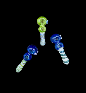 Glass Hand Pipe - Big Head Double Bowl (5.5")