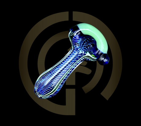 Glass Hand Pipe - Blue Swirls (4.5")