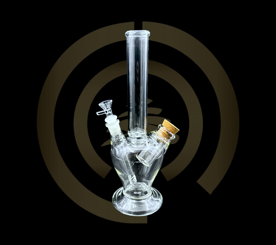 Glass Water Pipe - Cork Stash Beaker (14")