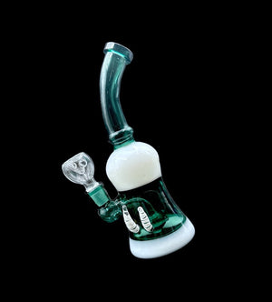 Mini Water Pipe - Horns w/ Flower Emblem (8")