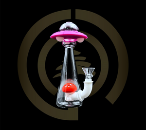 Silicone Water Pipe - UFO Mushroom Invasion (7")