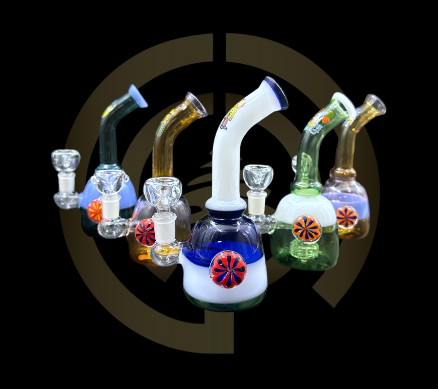 Glass Water Pipe - Flower Stone (7")