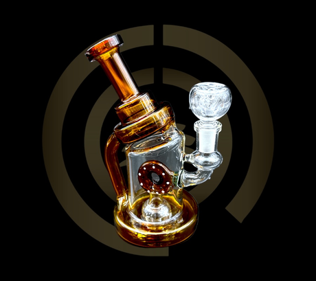 Glass Water Pipe - Inline Donut Recycler (7")