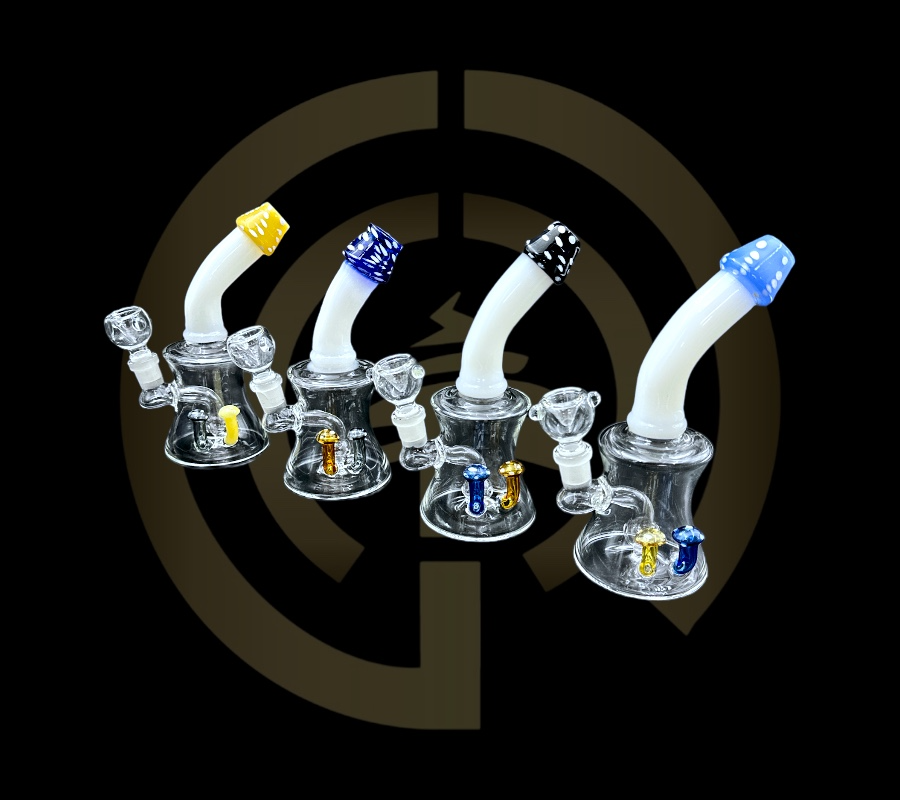 Glass Water Pipe - Mushroom Tube  (8")