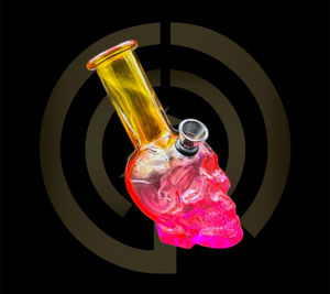 Mini Pocket Glass Water Pipe - Skull (6")