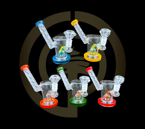 Glass Water Pipe - Side Kick Swirl Handle (5.5")