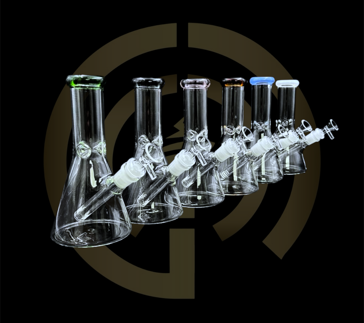 Mini Glass Water Pipe - Wide Base (8")