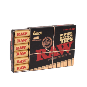 RAW - Black Wide Pre Rolled Tips (20pk)