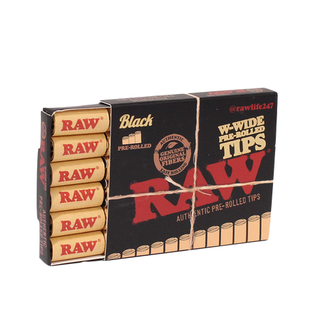 RAW - Black Wide Pre Rolled Tips (20pk)