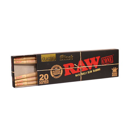 RAW - Black King Size Pre-Roll Cones (20 Pack) (12pcs)