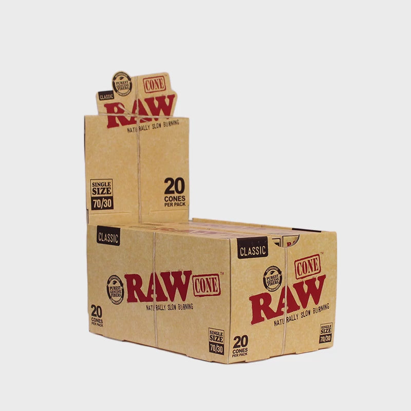 RAW - Classic 20pk Pre Roll Cones (70mm/30mm)(12 packs)