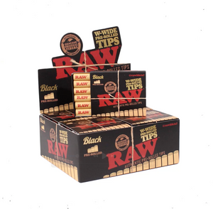 RAW - Black Wide Pre Rolled Tips (20pk)