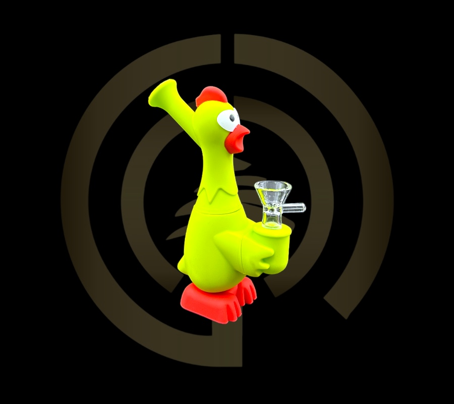 Silicone Water Pipe - Screaming Chicken (7")