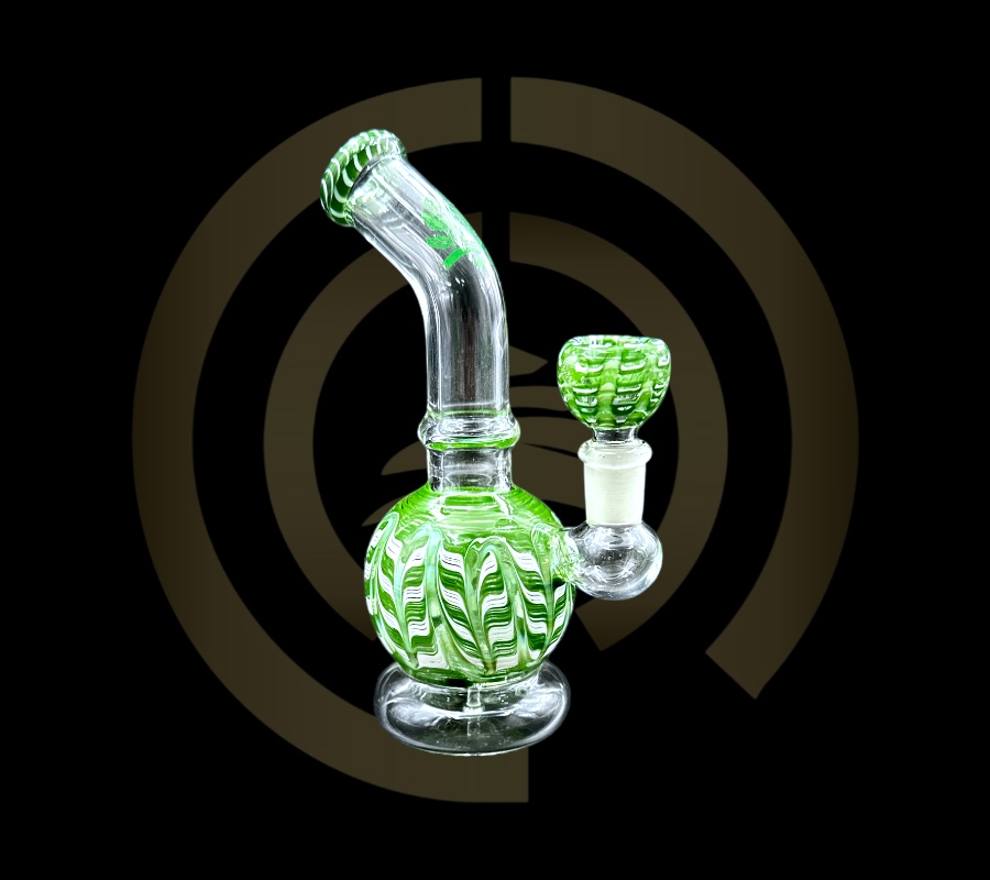 True Glass Water Pipe - Tex Round w/ Gear Perc (7") 111