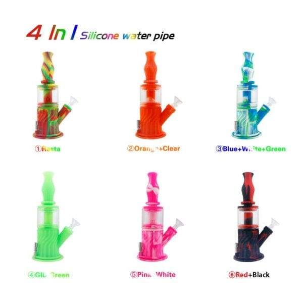 Waxmaid Silicone Water Pipe - 4 in 1 (9.25")