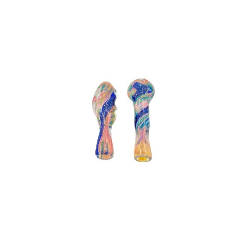 Glass Chillum - Dichro Swirl (3")