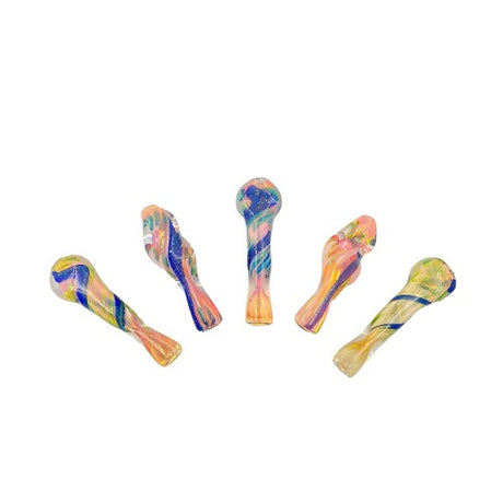 Glass Chillum - Dichro Swirl (3")