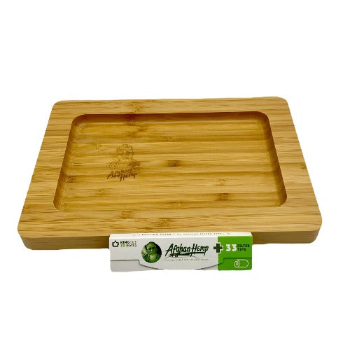 Afghan Hemp - Wooden Rolling Tray - Large (10"x 7")