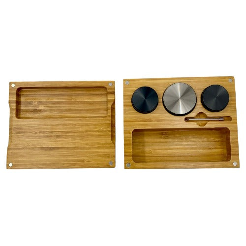 Wooden Tray - Magnetic Wooden Rolling Tray Kit – Golden Cedar Wholesale