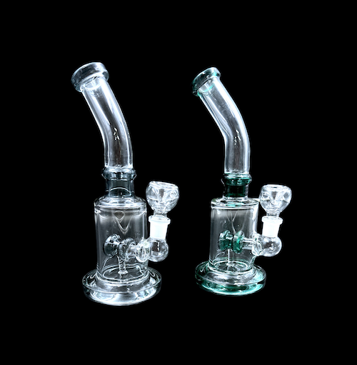 Glass Water Pipe - Double Wheel Perc (8")