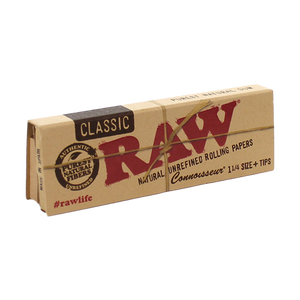 RAW - Classic Connoisseur 1 1/4 Papers w/ Tips (24 packs)