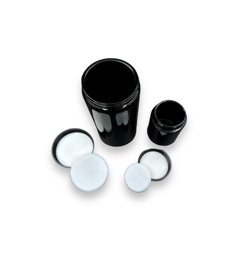 Black UV Glass Jars (Two Sizes)